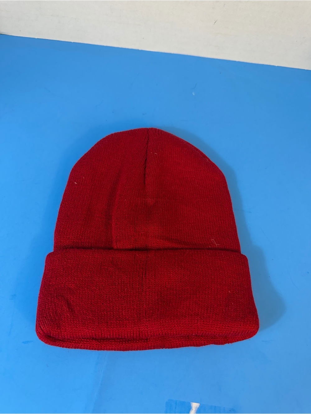 Classic Red Knit Beanie Hat